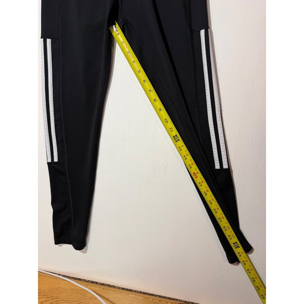 Adidas Primegreen Aeroready Leggings Black White 3-Stripe Pocket Tights Womens M - Picture 8 of 8